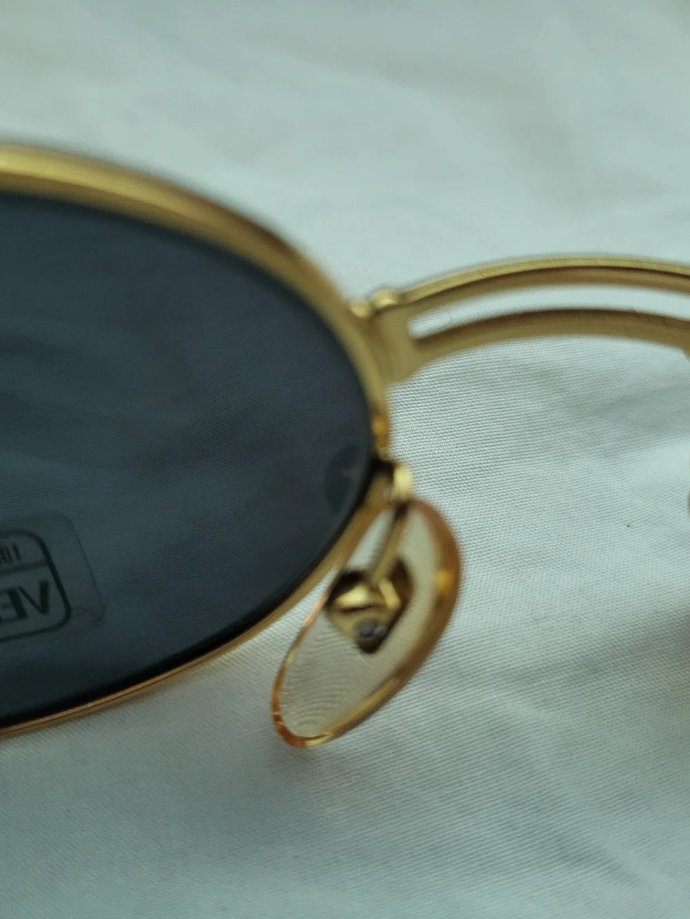 Vintage Gianni Versace Gold Frame Oval Unisex Sunglasses MOD S71 COL 09M
